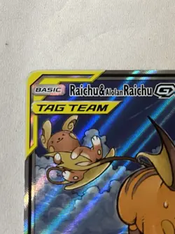 Pokemon TCG Holo Rare Full Art Tag Team Raichu Alolan Raichu - Image 5