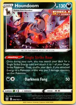 Houndoom 096/163 Holo R Battle Styles Pokemon NM - Image 1