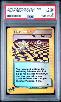 2002 POKEMON EXPEDITION #152 WARP POINT-REVERSE FOIL PSA 8 - Image 1