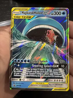 Pokemon TCG Magikarp Wailord Tag Team GX Full Art Holo Promo Card SM166 - Image 1