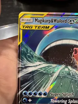 Pokemon TCG Magikarp Wailord Tag Team GX Full Art Holo Promo Card SM166 - Image 3