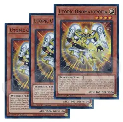 Yugioh Utopic Onomatopoeia x 3 - 1st Edition Super Rare NM - Free Holo Card - Image 1