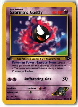 Sabrina's Gastly ⭐ 97/132 1st Edition Common Gym Challenge 2000 Pokemon NM/LP - Image 1