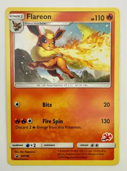 Flareon SM186 Black Star Promo STAMPED #44 Charizard Pokemon TCG BATTLE ACADEMY - Image 1