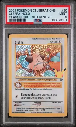 2021 POKEMON CELEBRATIONS CLASSIC COLL #20 CLEFFA-HOLO PSA 9 - Image 1