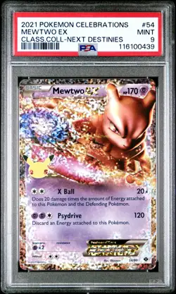 2021 POKEMON CELEBRATIONS CLASSIC COLL #54 MEWTWO EX PSA 9 - Image 1
