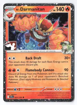 N's Darmanitan 027/159 - Pokemon TCG Prize Pack Series Stamped COSMOS Holo NM - Image 1