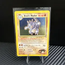 Pokemon TCG Brock's Rhydon 2/132 Gym Heroes Holo Rare WOTC VTG 2000 - Image 1