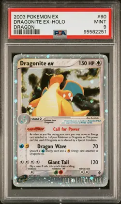 2003 POKEMON EX DRAGON #90 DRAGONITE EX-HOLO PSA 9 - Image 1