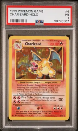 PSA 1 Charizard 4/102 Base Set Holo Pokemon Slab - Image 1