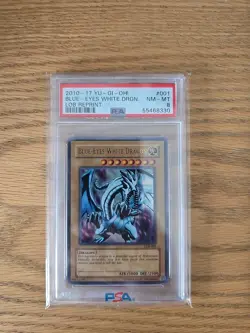 2010-2017 YuGiOh PSA 8 Blue-Eyes White Dragon LOB-001 LOB Reprint Unlimited - Image 1