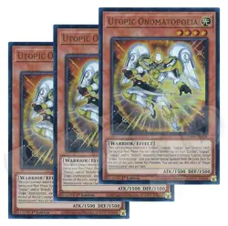 Yugioh Utopic Onomatopoeia x 3 - 1st Edition Ultra Rare NM - Free Holo Card - Image 1
