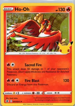 Pokemon TCG Ho-Oh 1/25 Celebrations Holo NM - Image 1