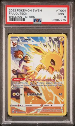 Fa/Jolteon Brilliant Stars Pokemon Sword & Shield Brilliant Stars TG04 NM PSA 9 - Image 1