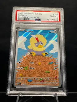 Rufflet 154/086 Sv: Black Bolt ✨ Illustration Rare Holo PSA 8 Pokemon - Image 1