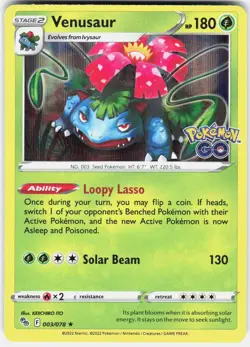 Venusaur Holo Rare Pokemon GO 003/078 NM Holo - Image 1