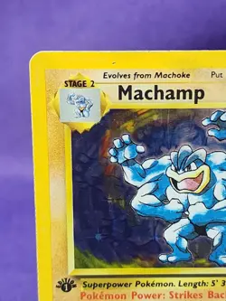 1st Edition Machamp Holo Foil Pokemon Card Base Set 8/102 - Image 3
