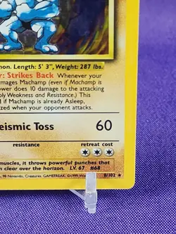 1st Edition Machamp Holo Foil Pokemon Card Base Set 8/102 - Image 5