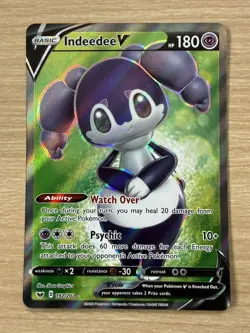 Pokemon Card Indeedee V 192/202 Sword & Shield Base Set Full Art - NM / M - Image 1