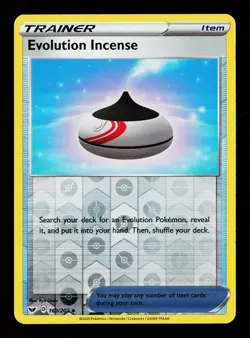 Evolution Incense 163/202 Reverse Holofoil Sword & Shield Base Set Pokemon Card - Image 1