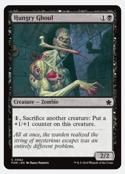Hungry Ghoul #62 Foundations (FDN) Magic Card in Protective Sleeve NM - Image 1