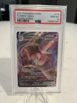 PSA 10 - Mew VMAX 114/264 Ultra Rare - Fusion Strike Pokemon Sword & Shield - Image 1