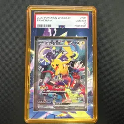 Pokemon 2023 Pikachu ex 001/030 WCS23 Stamp Japanese GEM MINT PSA 10 - Image 1