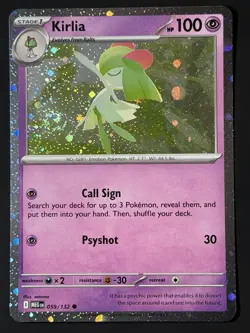 DOUBLE SWIRL 🌀 Kirlia 059/132 (Cosmos Holo) 059/132 Holofoil Promo Pokemon TCG - Image 3