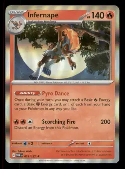 Infernape SV06: Twilight Masquerade #033/167 Holo Rare Pokemon NM - Image 1