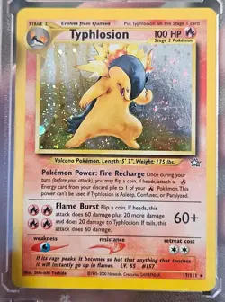 Pokemon Neo Genesis 2000 Typhlosion Holo Rare Card TCG 17/111 SWIRL - Image 1