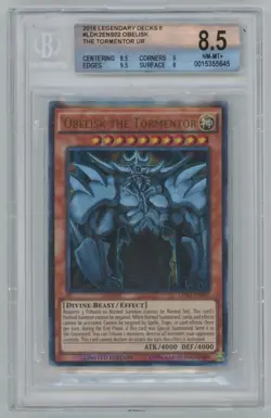 2016 Yu-Gi-Oh! Legendary Decks II Obelisk the Tormentor #LDK2-ENS02 BGS 8.5 - Image 1
