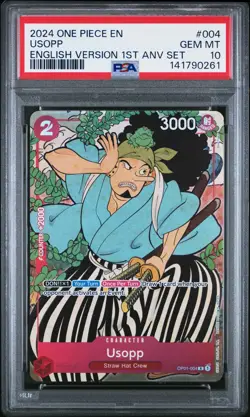 2024 ONE PIECE ENGLISH VERSION 1ST ANV SET #004 USOPP PSA 10 - Image 1