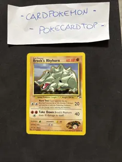 Pokemon Card Brock's Rhyhorn 22/132-Gym Heroes-eng-No Holo-Mint! - Image 1