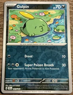 Pokemon TCG Gulpin 091/142 2024 Stellar Crown Reverse Holo Common Card -NM/M (L) - Image 1