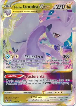 Holo Hisuian Goodra VSTAR 136/196 Ultra Rare Lost Origin Pokemon TCG - Image 1