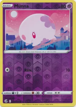 Reverse Holo Munna 121/264 Common Fusion Strike Pokemon TCG - Image 1