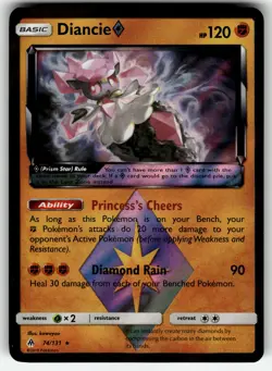 Diancie Prism Star 74/131 SM - Forbidden Light Pokemon - Image 1