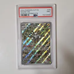 2024 Pokemon Magneton Full Art Holo SVP EN Surging Sparks ETB Promo #159 PSA 9 - Image 1
