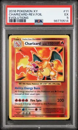 PSA 5 Charizard 11/108 XY Evolutions Reverse Holo Pokemon Slab - Image 1