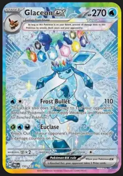 Glaceon SiR Prismatic Evolutions 150/131 Full Art Secret Rare NM Pokemon Card - Image 1