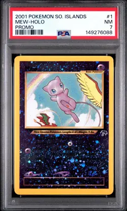 2001 POKEMON SOUTHERN ISLANDS PROMO #1 MEW-HOLO PSA 7 - Image 1