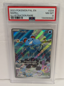 2023 Pokemon PAL EN #204 Marill Illustration Rare PSA 8 - Image 1