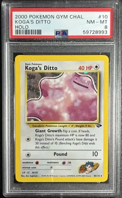 2000 POKEMON GYM CHALLENGE HOLO #10 KOGA'S DITTO PSA 8 - Image 1