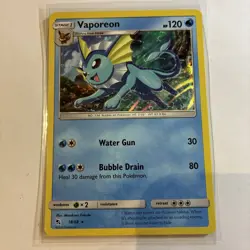 Vaporeon 18/68 Hidden Fates Holo Rare Pokemon TCG NM - Image 1