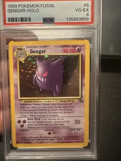 PSA 4 1999 Fossil Gengar Holo 5/62 Holo Foil WOTC Pokemon Unlimited - Image 1