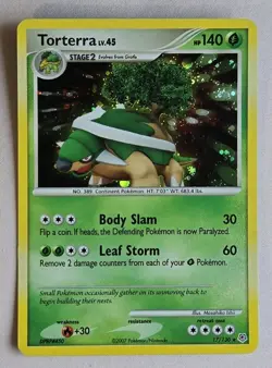 Pokemon TCG Torterra Diamond & Pearl 17/130 Holo Rare English Stage 2 140 HP - Image 1