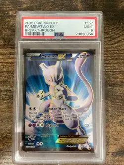 Pokemon Mewtwo EX (157 Full Art) 157/162 Breakthrough Holo PSA 9 - Image 1