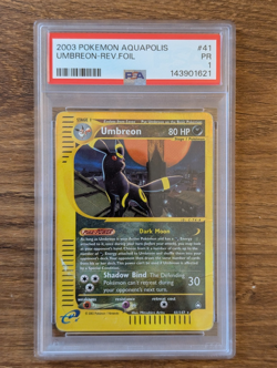 2003 Pokemon Aquapolis PSA 1 Umbreon #41 Reverse Holo Foil WOTC FRESH CASE - Image 1