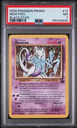 2000 POKEMON PROMO BLACK STAR #12 MEWTWO PSA 7 - Image 1