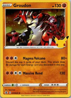 Pokemon TCG Groudon 17/25 Celebrations Holo NM - Image 1